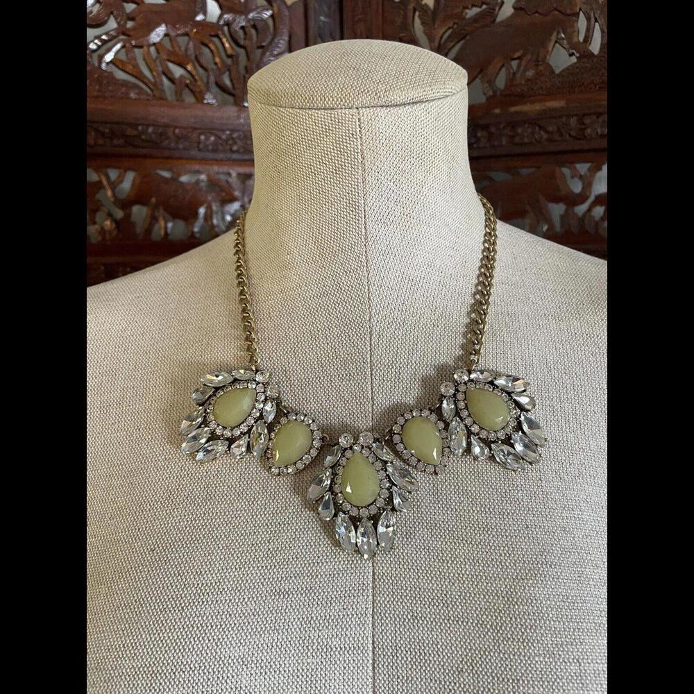 J. Crew Statement Retro Chain Necklace With Crystals And Stones